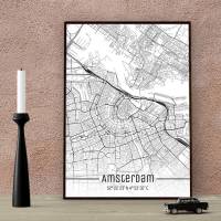 Stadtplan AMSTERDAM - Just a Map I Digitaldruck Stadtkarte citymap City Poster Kunstdruck Stadt Karte Bild 1