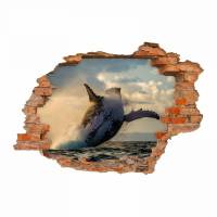 096 Wandtattoo Buckelwal Meer - Loch in der Wand - in 4 Größen - wunderschöne Kinderzimmer Sticker und Aufkleber Bild 1
