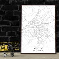 Stadtplan APOLDA - Just a Map I Digitaldruck Stadtkarte citymap City Poster Kunstdruck Stadt Karte Bild 1