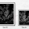 Stadtplan KIEL - Just a Black Map I Digitaldruck Stadtkarte citymap City Poster Kunstdruck Stadt Karte Bild 5