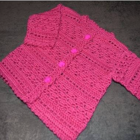 Babyjacke pink Gr. 56/62 mit Mütze, Einzelstück