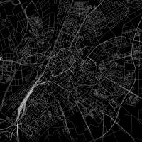 Stadtplan GIEßEN - Just a Black Map I Digitaldruck Stadtkarte citymap City Poster Kunstdruck Stadt Karte Bild 2
