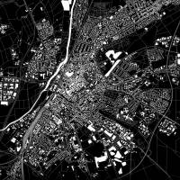 Stadtplan GIEßEN - Just a Black Map I Digitaldruck Stadtkarte citymap City Poster Kunstdruck Stadt Karte Bild 4