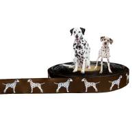Dalmatiner Webband Hund, Borte, braun, 20mm, 1 Meter Bild 1