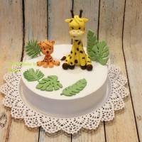 Tortenaufleger Fondant Geburtstag Tortendeko Safari Giraffe Gerda und Tiger Baby Bild 1