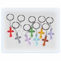 Schlüsselanhänger Give Away Kreuz nach Farbwahl + Bonus, Gastgeschenk Kinder Bild 1
