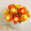 Lichterkette Rosen in gelb orange, Osterdeko, Tischdeko Ostern Bild 1