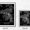 Stadtplan REUTLINGEN - Just a black Map I Digitaldruck Stadtkarte citymap City Poster Kunstdruck Stadt Karte Bild 5