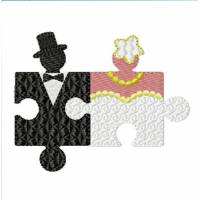 Stickdatei Hochzeitspuzzle Bild 1