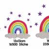 Stickdatei Regenbogen auf der Wolke Vollstick SET verschiedene Größen Bild 3