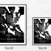 Stadtplan SCHWERIN - Just a black Map I Digitaldruck Stadtkarte citymap City Poster Kunstdruck Stadt Karte Bild 5