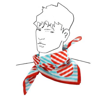 GESTREIFTER PUNKT TÜCHER Baumwolle und Seide