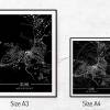 Stadtplan SUHL - Just a black Map I Digitaldruck Stadtkarte citymap City Poster Kunstdruck Stadt Karte Bild 5