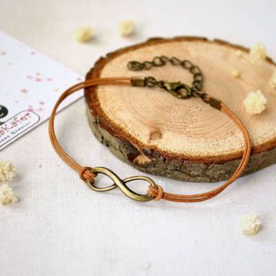 Lederarmband mit Infinity Symbol – personalisiertes Freundschaftsarmband – Armband mit Unendlichkeitszeichen