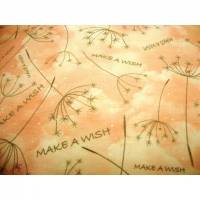 Baumwolljersey Make a Wish mit Pusteblumen zartrosa Meterware nähen Kleider Schriftzug Geschenke Stoffe gemustert Bild 1
