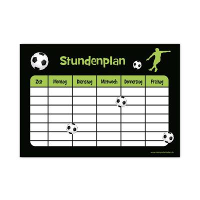A4 Stundenplan | Fußballspieler grün - personalisierbar - optional wiederbeschreibbar