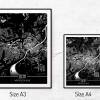 Stadtplan ULM - Just a black Map I Digitaldruck Stadtkarte citymap City Poster Kunstdruck Stadt Karte Bild 5