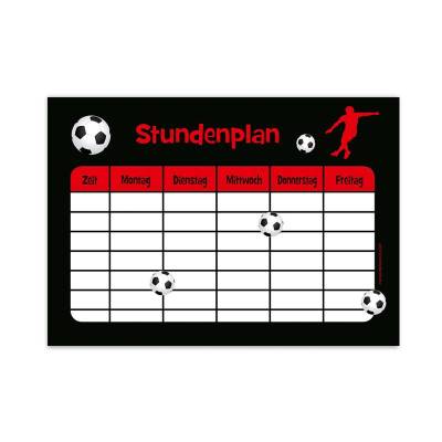 A4 Stundenplan | Fußballspieler rot - personalisierbar - optional wiederbeschreibbar