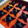 Black widows on red // 3D-Wandbild aus Origami im Objektrahmen Bild 2