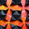 Black widows on red // 3D-Wandbild aus Origami im Objektrahmen Bild 3