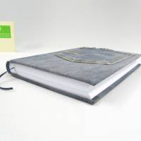 Notizbuch, Tagebuch, Skizzenbuch, Ideenbuch, grau blau, DIN A5, Recycling, 150 Blatt Bild 4
