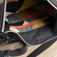 wasserabweisende Beuteltasche Oilskin Schultertasche Reißverschlusstasche Shopper BLACKY *Einzelstück* Bild 3