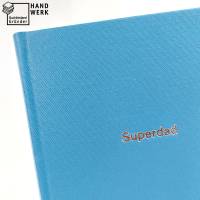 Notizbuch, Superdad, lagune-blau, silber Prägung, DIN A5, 200 Seiten Recyclingpapier Bild 1