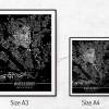 Stadtplan WIESBADEN - Just a black Map I Digitaldruck Stadtkarte citymap City Poster Kunstdruck Stadt Karte Bild 5
