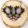 Makramee-Ohrringe für Wald-Elfen mit Rosenquarz und Messing-Elementen Bild 4