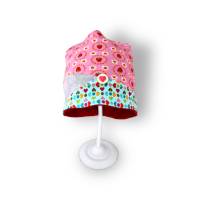 Coole doppellagige Jersey-Mütze im Stoff-Mix „Erdbeere“ in pink,mint,hellgrau 45-46cm Bild 1