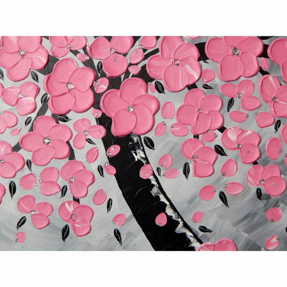 Leinwandbild 120x80cm auf Keilrahmen Baum,roßa,blühen,Spaziergang,Frühling,pink 