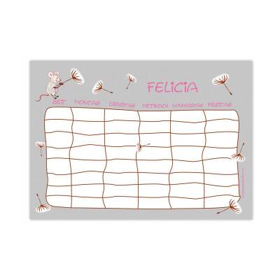 A4 Stundenplan | Maus grau - personalisierbar, optional wiederbeschreibbar