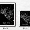 Stadtplan ZELLA-MEHLIS - Just a black Map I Digitaldruck Stadtkarte citymap City Poster Kunstdruck Stadt Karte Bild 5