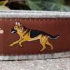Schlüsselanhänger Schlüsselband Wollfilz hellgrau Webband Hund Schäferhund beige braun Geschenk! Bild 2