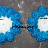 10 blau-weiße Häkelblumen Häkelblüten * zum Dekorieren *als Streudeko * zum Aufnähen Bild 2