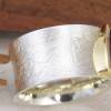 Breiter Ring aus Silber 925/- mit pinkfarbenem, dreieckigem Turmalin Bild 7