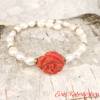 Armband mit Schaumkoralle Rose und Perlen Bild 2