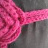 "Himbeerröschen" Rosengürtel / Taillenband aus Alpakamischung, rosa / beere Bild 3