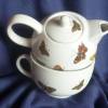 Teekanne mit Tasse als Set Schmetterlinge,Tee,Frühstück,Unikat Bild 6