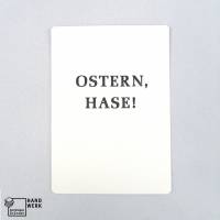Osterkarte, Ostern Hase, schwarze Prägung, handgefertigt, Postkarte Bild 1