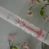 Kommunionkerze Taufkerze lang Mädchen Lebensbaum rosa silber Baum des Lebens Kreuz Sterne Name Datum individualisierbar Bild 3