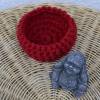 Buddha Körbchen Set 2teilig rot grau Bild 3