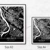 Stadtplan MANNHEIM - Just a Black Map I Digitaldruck Stadtkarte citymap City Poster Kunstdruck Stadt Karte Bild 5