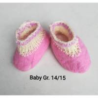 Babyschuhe rosa 100%Wolle Gr. 14/15 Bild 1