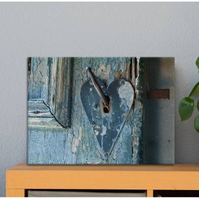 Herz Türschloss Leinwand Druck Fotografie 40x30cm Wanddeko Wandbild