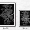 Stadtplan OLDENBURG - Just a black Map I Digitaldruck Stadtkarte citymap City Poster Kunstdruck Stadt Karte Bild 5