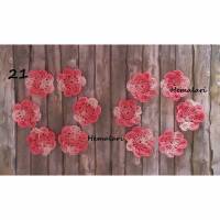 12 zarte rosa Häkelblumen Häkelblüten * zum Dekorieren * als Streudeko * zum Aufnähen Bild 1
