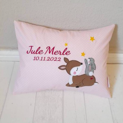Namenskissen mit niedlichem Abendmotiv, für Jungen und Mädchen, zauberhafte Kinderzimmerdekoration, Babygeschenk
