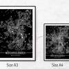 Stadtplan MÖNCHENGLADBACH - Just a black Map I Digitaldruck Stadtkarte citymap City Poster Kunstdruck Stadt Karte Bild 5