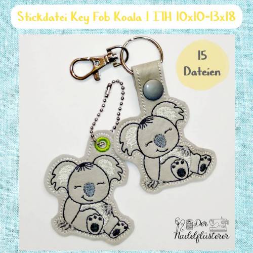 Digitale Stickdatei "Key Fob Koala 1 ITH" für den 10x10-13x18cm (4x4-5x7") Stickrahmen